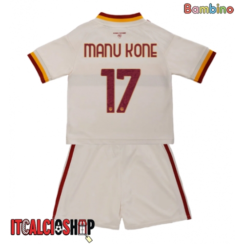 AS Roma Manu Kone #17 Seconda Maglia Bambino 2026-27 Manica Corta (+ Pantaloni corti)